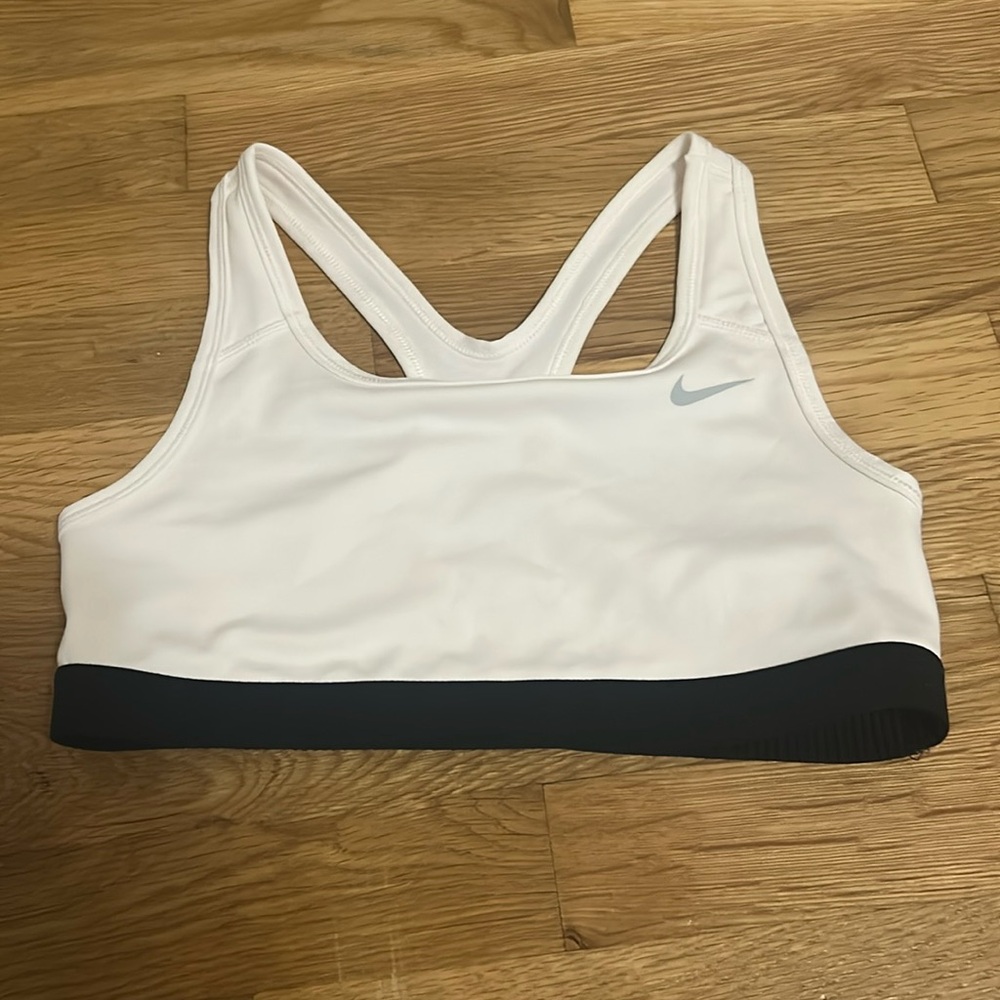 Girls white dri-fit nike sports bra